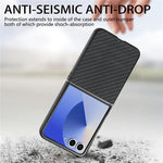 Til Samsung Galaxy Z Flip8 Cover Kulfibertekstur PU-læder + PC + TPU Telefoncover