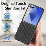 Til Samsung Galaxy Z Flip8 Cover Kulfibertekstur PU-læder + PC + TPU Telefoncover