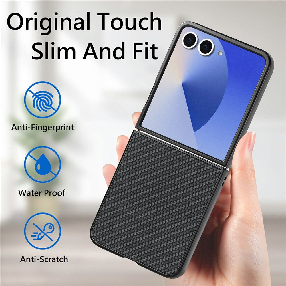 Til Samsung Galaxy Z Flip8 Cover Kulfibertekstur PU-læder + PC + TPU Telefoncover
