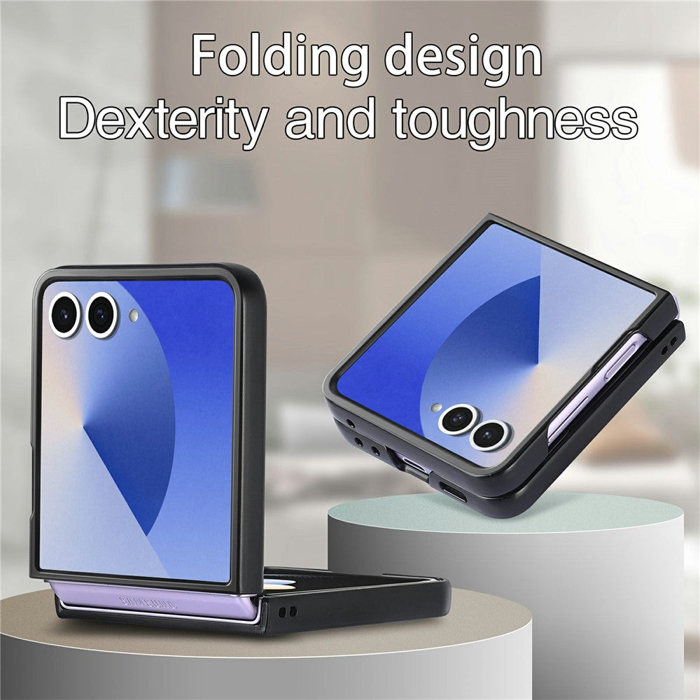 Til Samsung Galaxy Z Flip8 Cover Kulfibertekstur PU-læder + PC + TPU Telefoncover