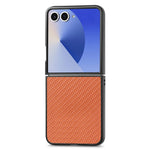 Til Samsung Galaxy Z Flip8 Cover Kulfibertekstur PU-læder + PC + TPU Telefoncover
