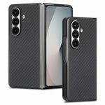 For Samsung Galaxy Z Fold7 5G Case Carbon Fiber Texture PU Leather + PC + TPU Phone Cover