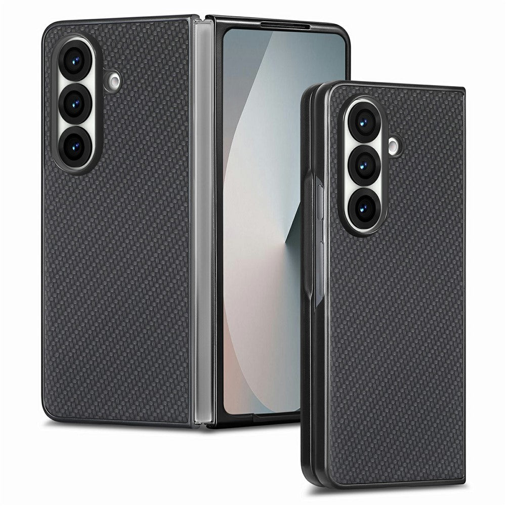 For Samsung Galaxy Z Fold7 5G Case Carbon Fiber Texture PU Leather + PC + TPU Phone Cover