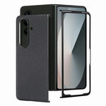 For Samsung Galaxy Z Fold7 5G Case Carbon Fiber Texture PU Leather + PC + TPU Phone Cover