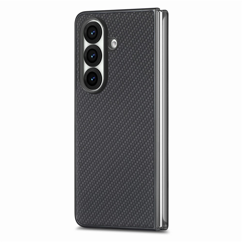 For Samsung Galaxy Z Fold7 5G Case Carbon Fiber Texture PU Leather + PC + TPU Phone Cover
