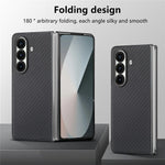 For Samsung Galaxy Z Fold7 5G Case Carbon Fiber Texture PU Leather + PC + TPU Phone Cover