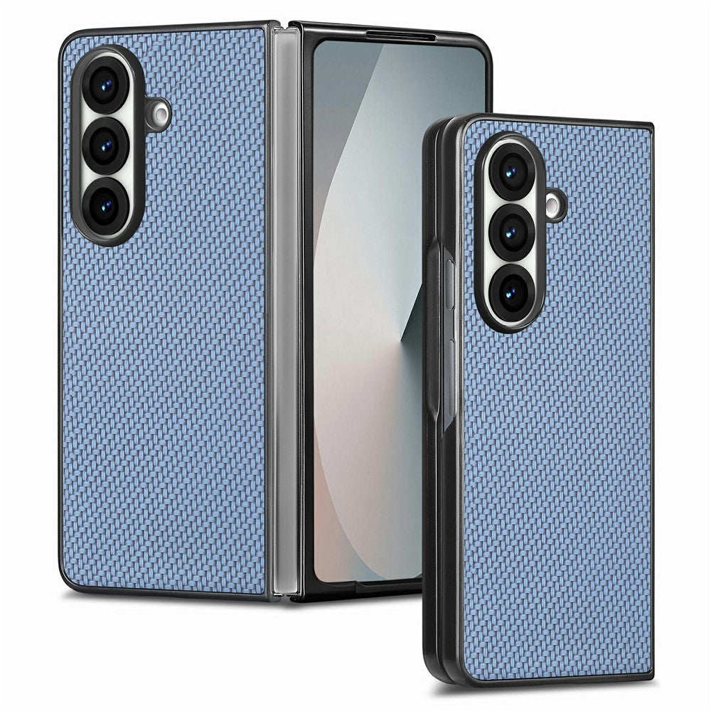 For Samsung Galaxy Z Fold7 5G Case Carbon Fiber Texture PU Leather + PC + TPU Phone Cover