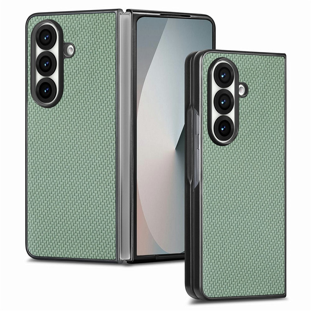For Samsung Galaxy Z Fold7 5G Case Carbon Fiber Texture PU Leather + PC + TPU Phone Cover