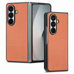 For Samsung Galaxy Z Fold7 5G Case Carbon Fiber Texture PU Leather + PC + TPU Phone Cover