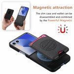 For Samsung Galaxy Z Flip8 Magnetic Case with Card Bag Denim Texture Leather Back Cover