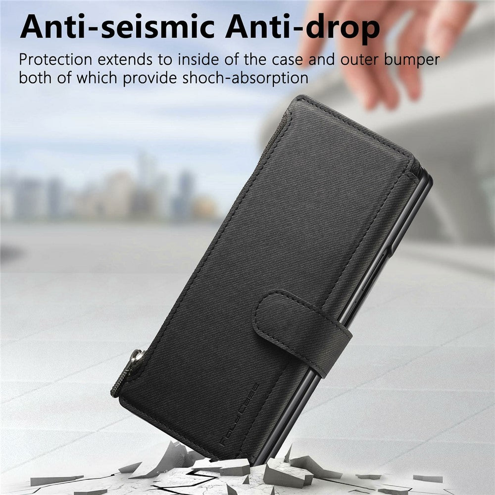 For Samsung Galaxy Z Fold8 Ultra Magnetic Case Detachable Wallet Stand Cloth Texture Leather + PC + TPU Phone Cover