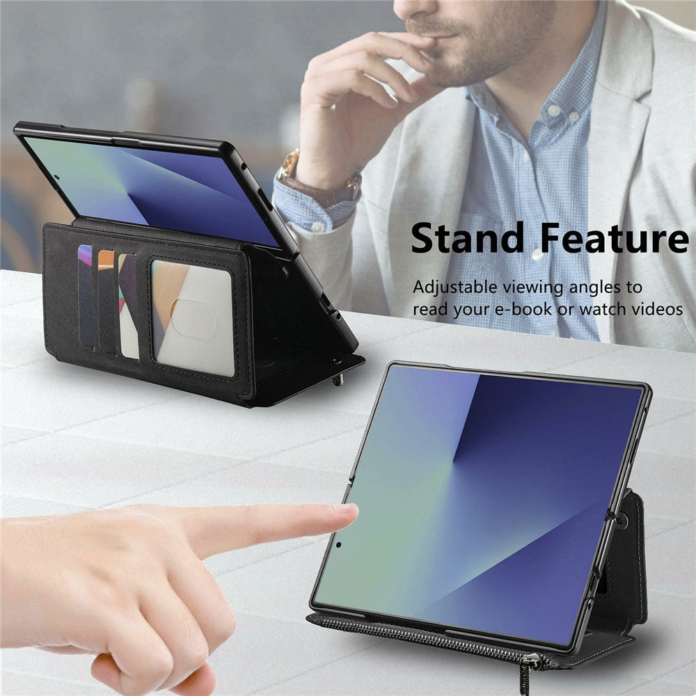 For Samsung Galaxy Z Fold8 Ultra Magnetic Case Detachable Wallet Stand Cloth Texture Leather + PC + TPU Phone Cover