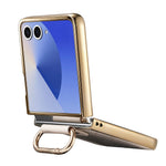 Til Samsung Galaxy Z Flip7 5G-cover Blomster- og bladmønster i PU-læder Sammenfoldeligt telefoncover