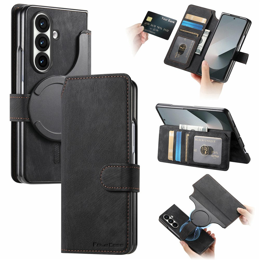 For Samsung Galaxy Z Fold7 5G Magnetic Case Detachable Wallet Leather RFID Blocking Foldable Phone Cover