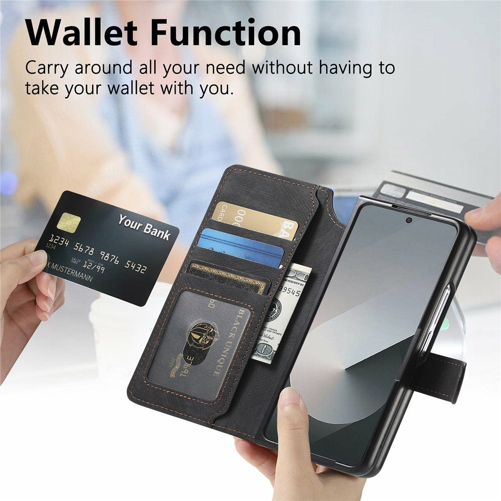 For Samsung Galaxy Z Fold7 5G Magnetic Case Detachable Wallet Leather RFID Blocking Foldable Phone Cover