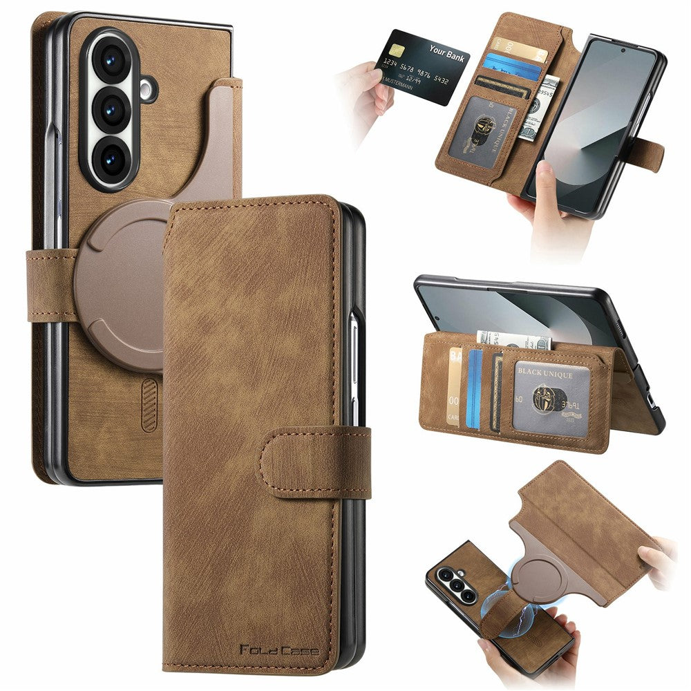 For Samsung Galaxy Z Fold7 5G Magnetic Case Detachable Wallet Leather RFID Blocking Foldable Phone Cover