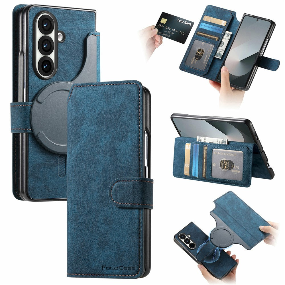 For Samsung Galaxy Z Fold7 5G Magnetic Case Detachable Wallet Leather RFID Blocking Foldable Phone Cover