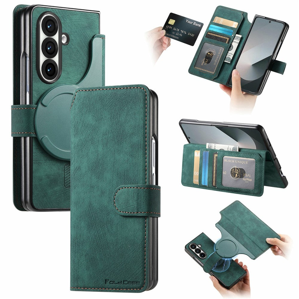 For Samsung Galaxy Z Fold7 5G Magnetic Case Detachable Wallet Leather RFID Blocking Foldable Phone Cover