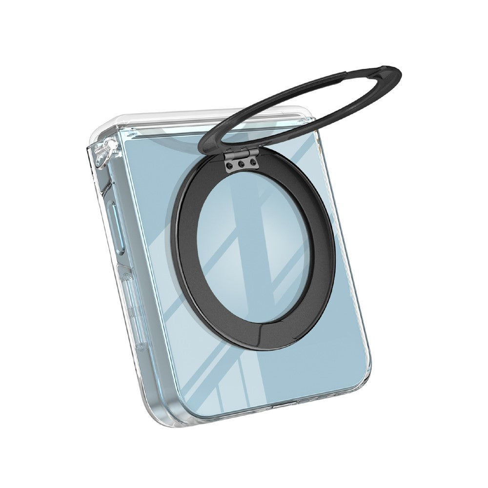 For Samsung Galaxy Z Flip8 Magnetic Case Rotating Kickstand Hinge Protection Clear PC Phone Cover