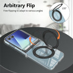 For Samsung Galaxy Z Flip8 Magnetic Case Rotating Kickstand Hinge Protection Clear PC Phone Cover