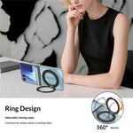 For Samsung Galaxy Z Flip8 Magnetic Case Rotating Kickstand Hinge Protection Clear PC Phone Cover