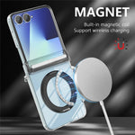 For Samsung Galaxy Z Flip8 Magnetic Case Rotating Kickstand Hinge Protection Clear PC Phone Cover