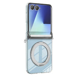 For Samsung Galaxy Z Flip8 Magnetic Case Rotating Kickstand Hinge Protection Clear PC Phone Cover