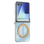 For Samsung Galaxy Z Flip8 Magnetic Case Rotating Kickstand Hinge Protection Clear PC Phone Cover