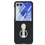 CASENEO for Samsung Galaxy Z Flip8 Case Ring Kickstand Skin-feel PC Phone Cover with Screen Protector