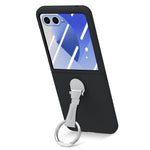 CASENEO for Samsung Galaxy Z Flip8 Case Ring Kickstand Skin-feel PC Phone Cover with Screen Protector