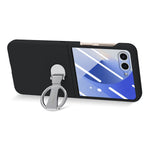 CASENEO for Samsung Galaxy Z Flip8 Case Ring Kickstand Skin-feel PC Phone Cover with Screen Protector