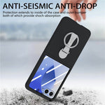 CASENEO for Samsung Galaxy Z Flip8 Case Ring Kickstand Skin-feel PC Phone Cover with Screen Protector