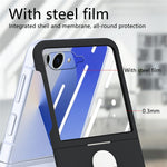CASENEO for Samsung Galaxy Z Flip8 Case Ring Kickstand Skin-feel PC Phone Cover with Screen Protector