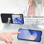 CASENEO for Samsung Galaxy Z Flip8 Case Ring Kickstand Skin-feel PC Phone Cover with Screen Protector