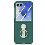 CASENEO for Samsung Galaxy Z Flip8 Case Ring Kickstand Skin-feel PC Phone Cover with Screen Protector