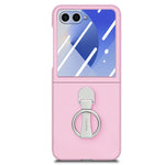 CASENEO for Samsung Galaxy Z Flip8 Case Ring Kickstand Skin-feel PC Phone Cover with Screen Protector