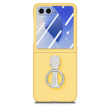 CASENEO for Samsung Galaxy Z Flip8 Case Ring Kickstand Skin-feel PC Phone Cover with Screen Protector