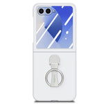 CASENEO for Samsung Galaxy Z Flip8 Case Ring Kickstand Skin-feel PC Phone Cover with Screen Protector