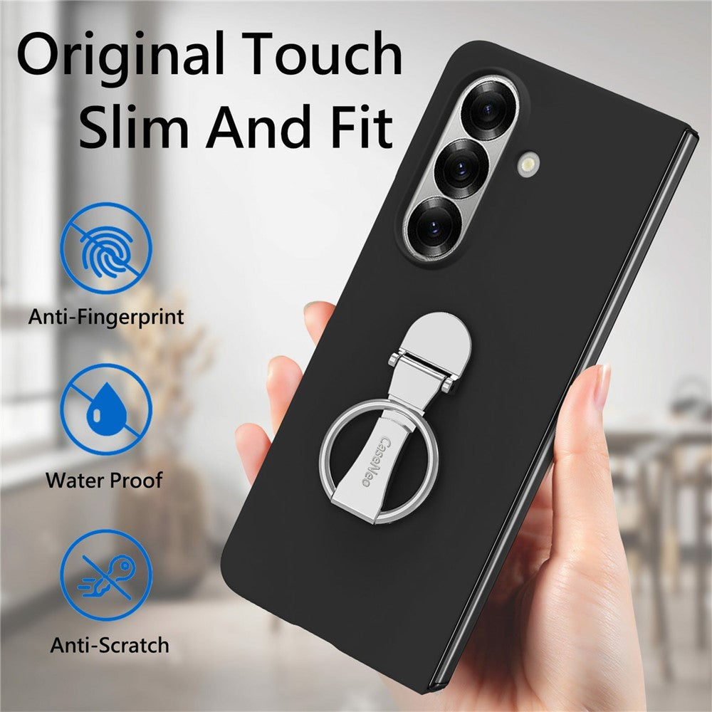CASENEO til Samsung Galaxy Z Fold8 Ultra Cover Ring Kickstand Skin-feel PC Telefoncover med Skærmbeskytter