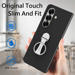 CASENEO for Samsung Galaxy Z Fold7 5G Case Ring Kickstand Skin-feel PC Phone Cover with Screen Protector