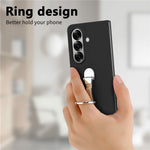 CASENEO for Samsung Galaxy Z Fold7 5G Case Ring Kickstand Skin-feel PC Phone Cover with Screen Protector