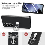 CASENEO for Samsung Galaxy Z Fold7 5G Case Ring Kickstand Skin-feel PC Phone Cover with Screen Protector