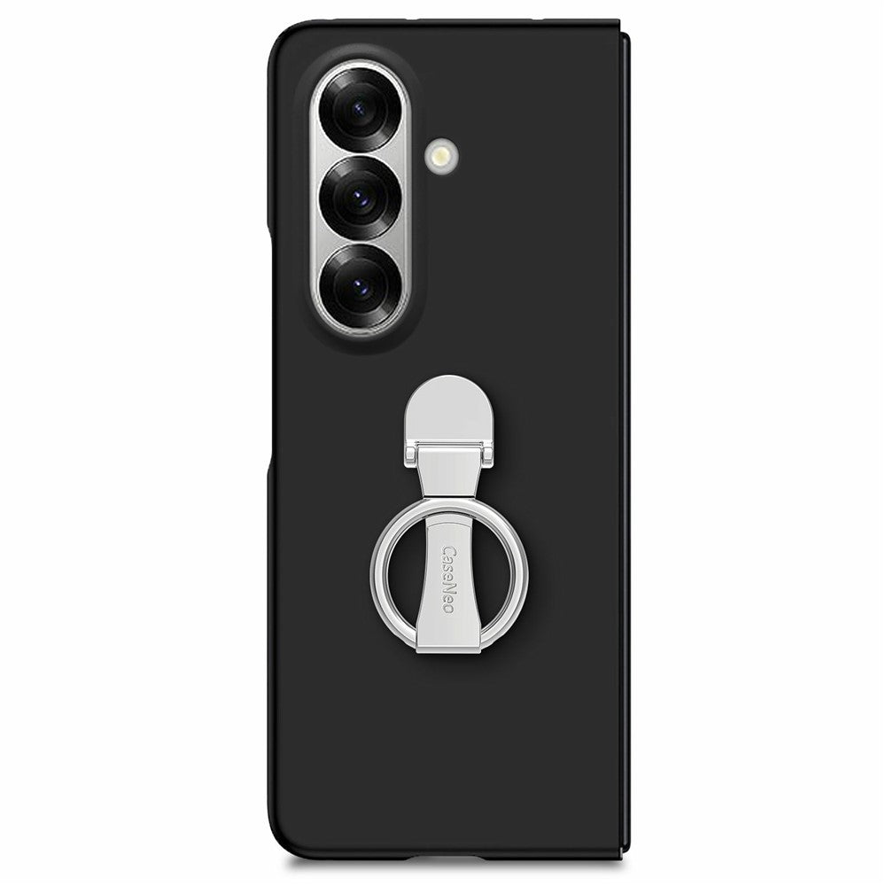 CASENEO for Samsung Galaxy Z Fold7 5G Case Ring Kickstand Skin-feel PC Phone Cover with Screen Protector