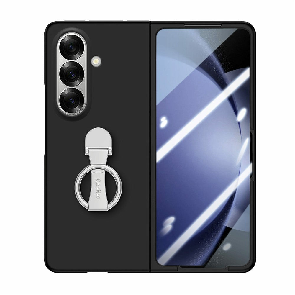 CASENEO for Samsung Galaxy Z Fold7 5G Case Ring Kickstand Skin-feel PC Phone Cover with Screen Protector