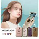 Samsung Galaxy Z Flip7 5G-etui med kattetassedesign, læderringstander og bagside til mobil