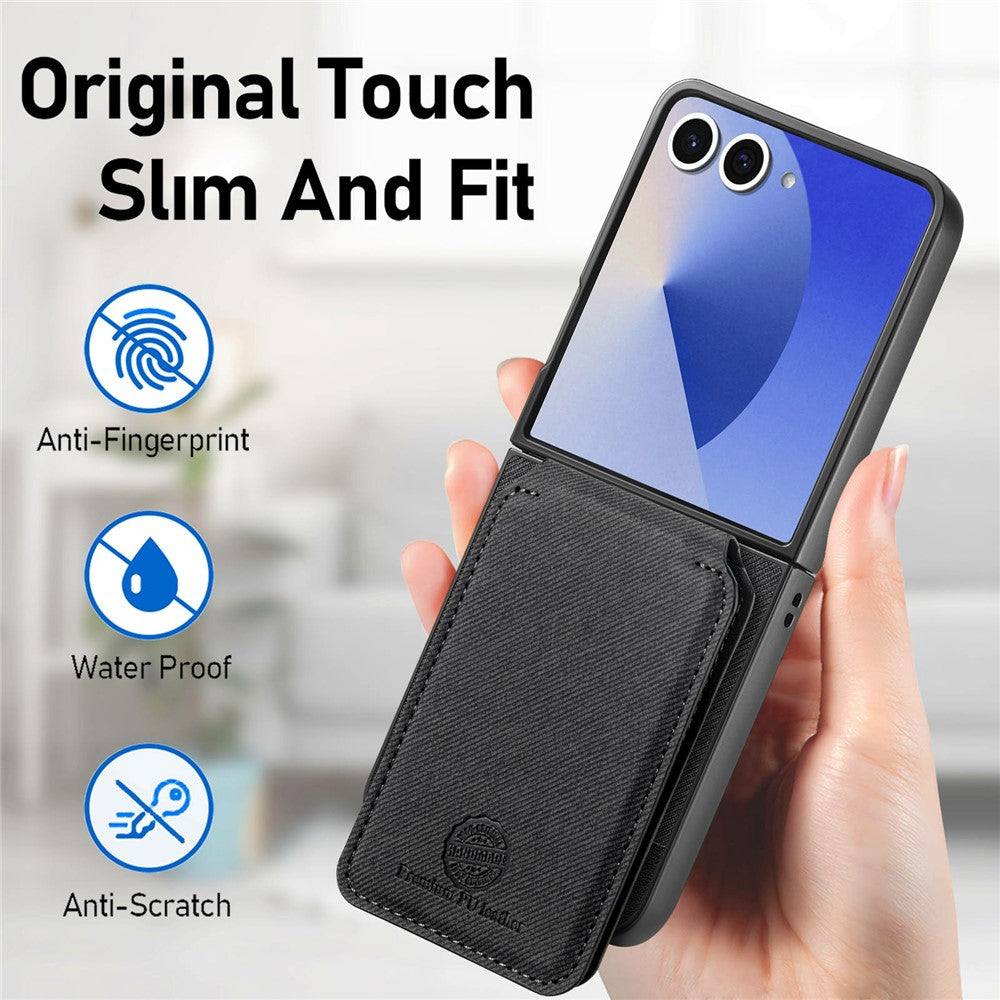 For Samsung Galaxy Z Flip7 5G Case Magnetic Detachable Card Holder Leather Phone Back Cover