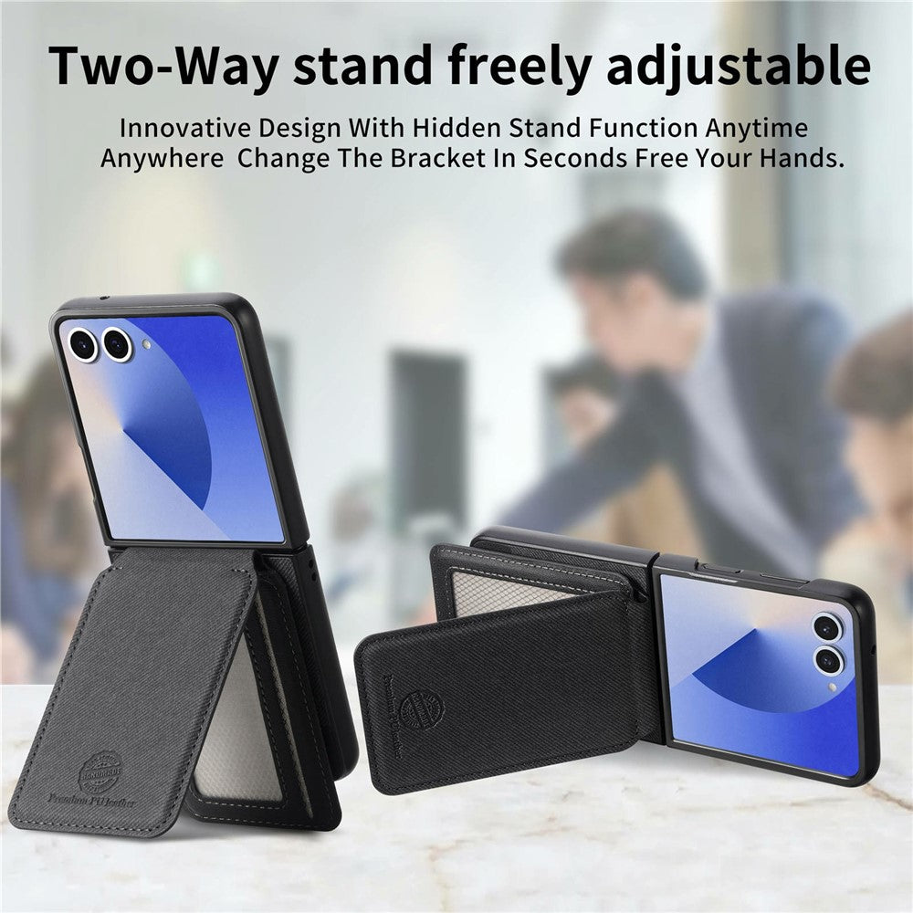 For Samsung Galaxy Z Flip7 5G Case Magnetic Detachable Card Holder Leather Phone Back Cover