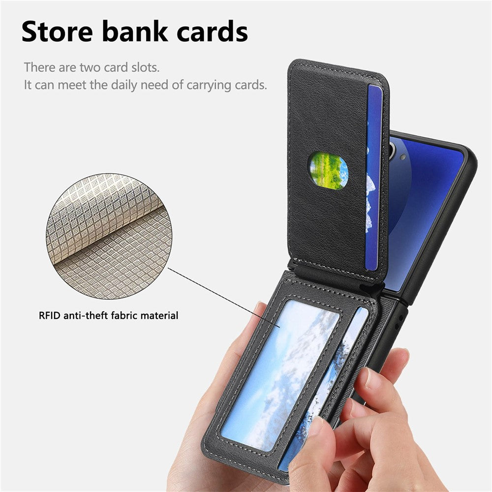 For Samsung Galaxy Z Flip7 5G Case Magnetic Detachable Card Holder Leather Phone Back Cover