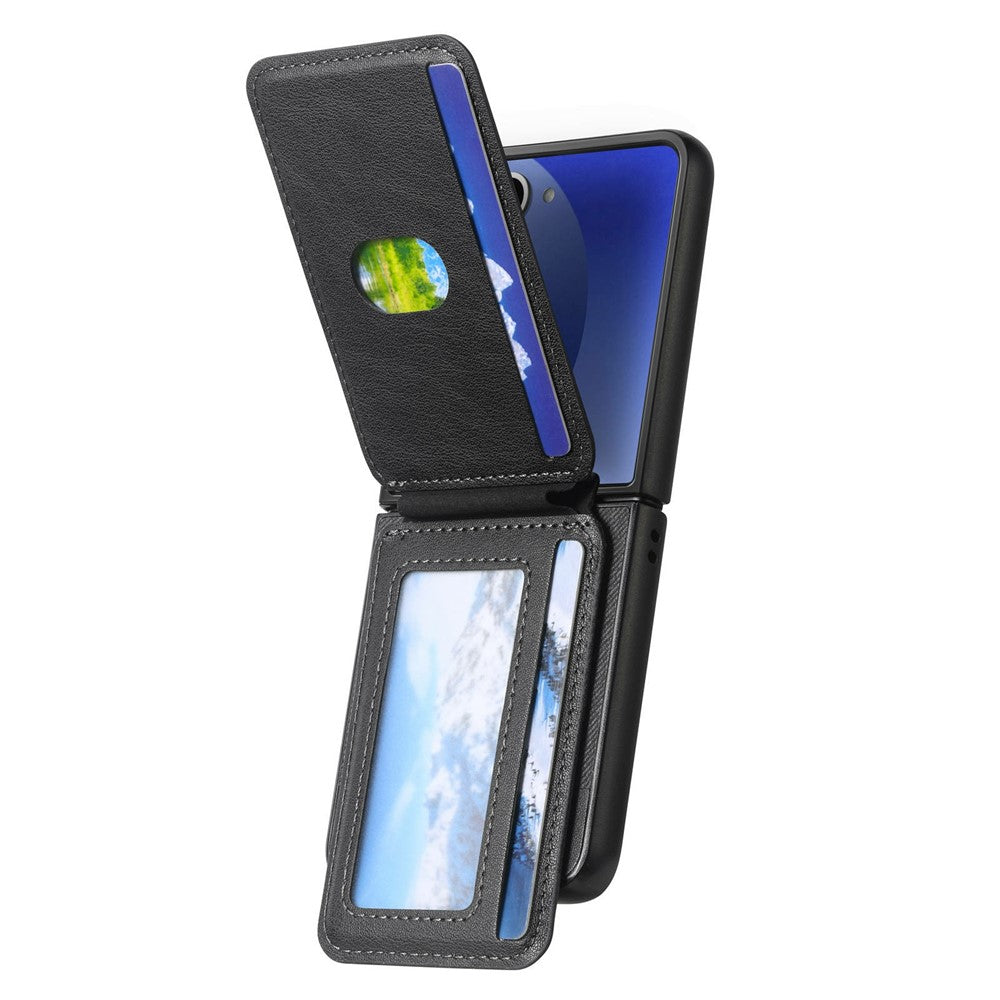 For Samsung Galaxy Z Flip7 5G Case Magnetic Detachable Card Holder Leather Phone Back Cover