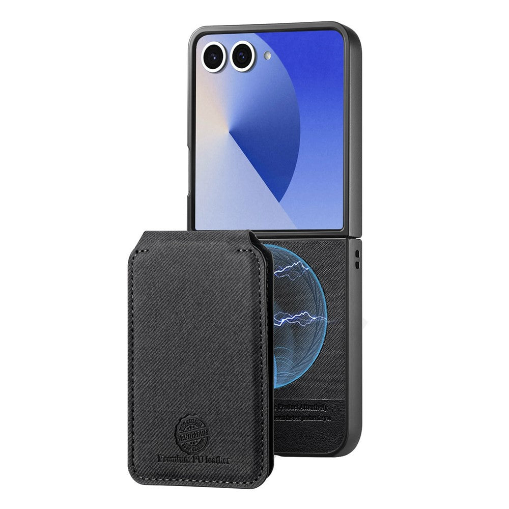 For Samsung Galaxy Z Flip7 5G Case Magnetic Detachable Card Holder Leather Phone Back Cover